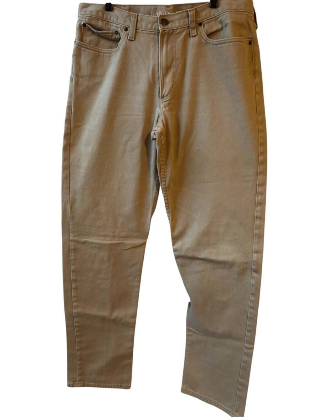37 Lands' End Men's Traditional Fit 5-Pocket Pants 100% Cotton Tan Beige